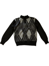 Preowned boys black argyle, mock sweater sz 5/6