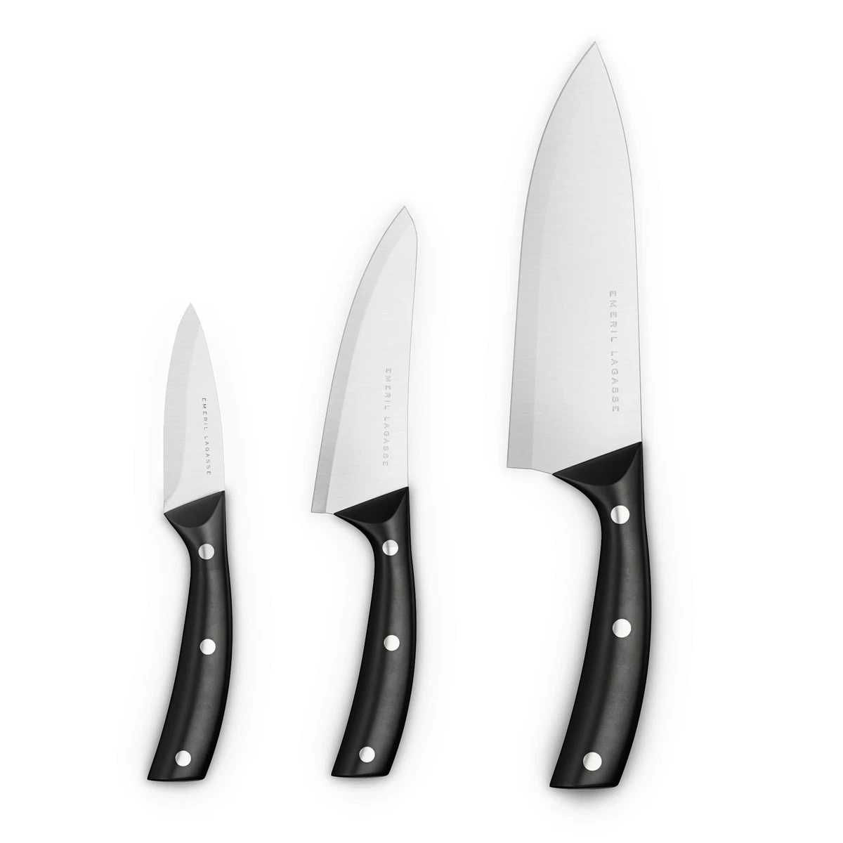 Emeril Lagasse 3-Piece Knife Set - Stamped Steel Kitchen Chefs Knives for  Prep