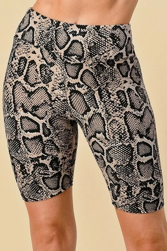 Plus size snakeskin biker shorts hotsell