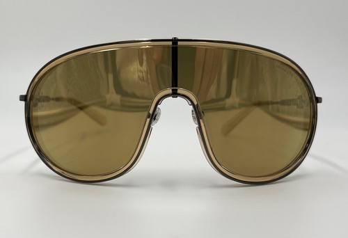 Authentic MONCLER Vangarde ML0222 57L Brown Bronze Shield Sunglasses (56-1) - Picture 2 of 9