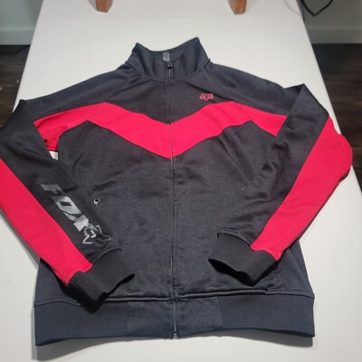 FOX Racing Men's Black/Red Full Zip-Up Track Style Jacket Size Medium M