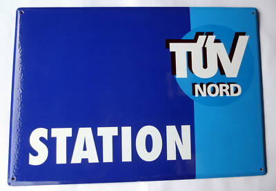 Original TÜV NORD Tankstelle Emaileschild 60cm x 42cm Schild Emailschild Station