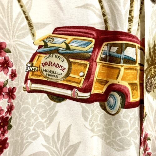 Point Zero Hawaiian Shirt Men's Size L Woody Surfing Beach Wagon Aloha - Picture 9 of 11