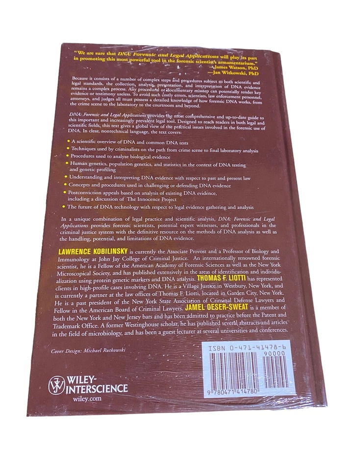 DNA : Forensic and Legal Applications, Hardcover by Kobilinsky, Lawrence - Image 2 of 2