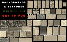 49 PCS 3D STL Model BACKGROUNDS & TEXTURES for CNC Router Aspire 3D Printer 