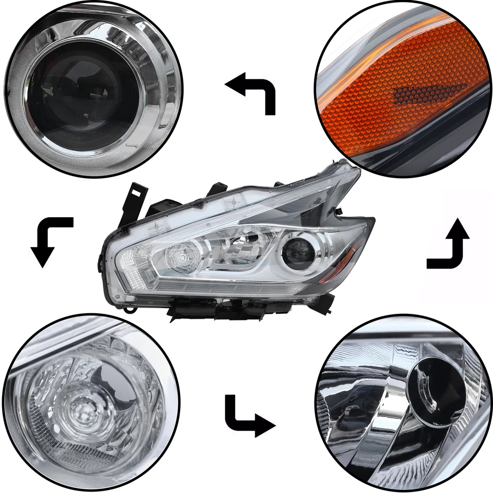Faro de conductor para Nissan Murano 2015-2018 halógeno LED DRL proyector faro Foto 3 de 4