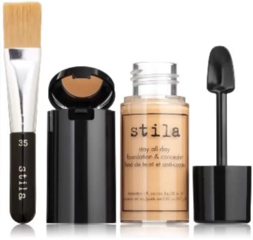 2 Stila Stay All Day Liquid Foundation Concealer & Brush Kit 8 Honey 1 Oz - Image 2 of 4