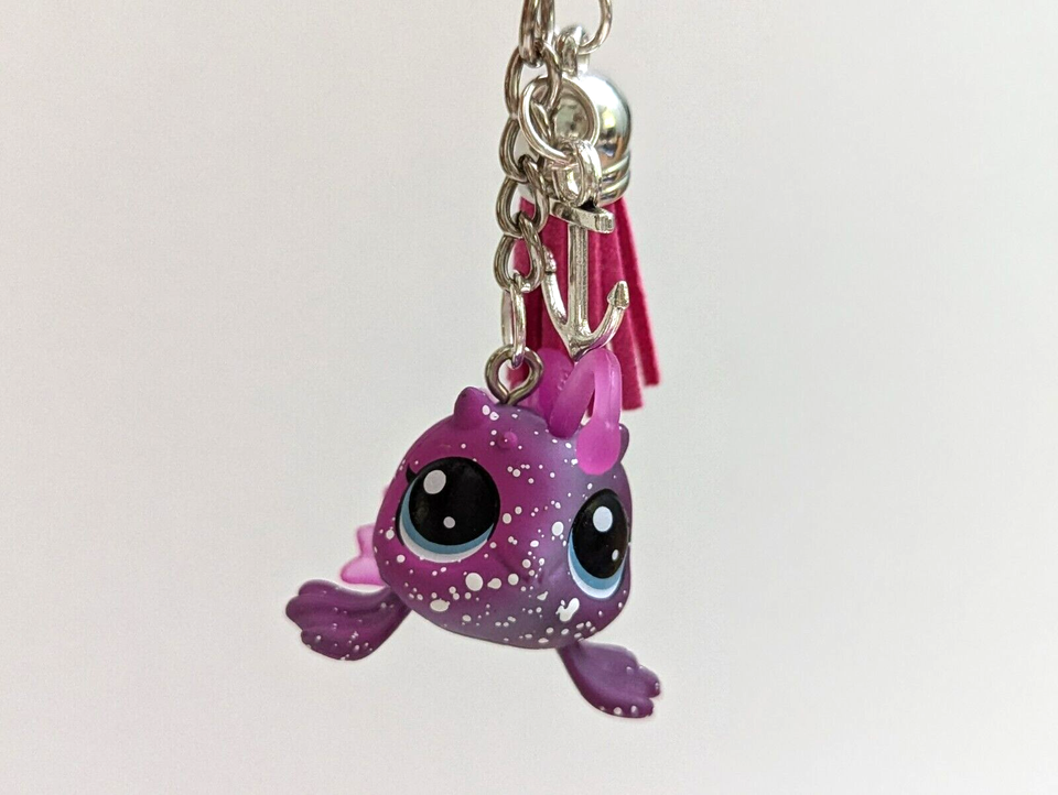 Littlest Pet Shop Keychain LPS Cosmic Pounce Solara Anglerton Angler ...