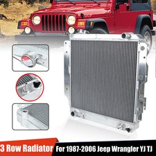 Aluminum 3 Row Radiator For 1987-2006 88 Jeep Wrangler Tj Yj 2.4 2.5l 4.0 L4 L6