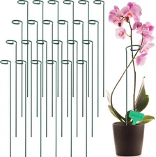Plant Support Stakes with Plant Labels Garden Single Stem Flower Cage Support
