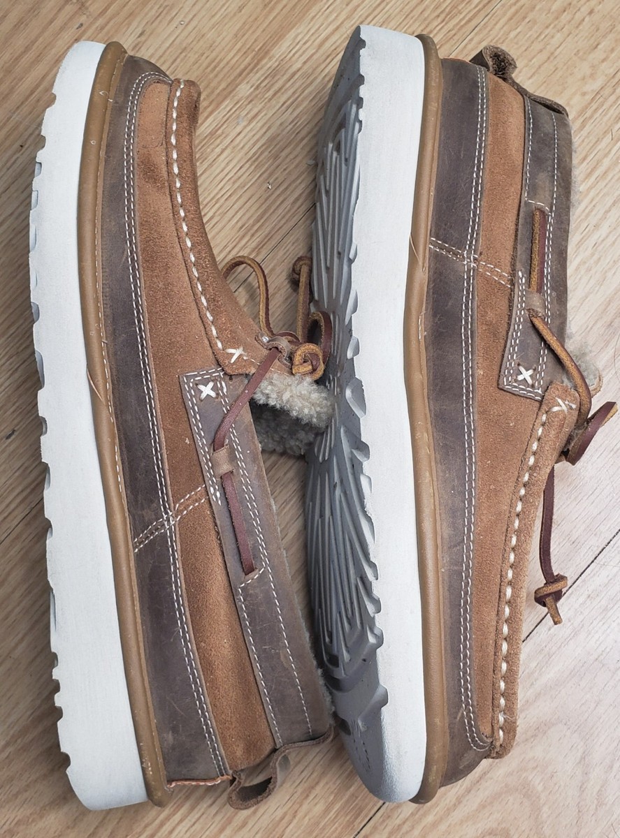 NEW UGG Dex Lace Slip-On Wool Loafer Men\'s Size 7 Water Resistant Chestnut Brown Mens Ugg Dex Slip On Wool Lined Loafer Water Resistant  main image 3