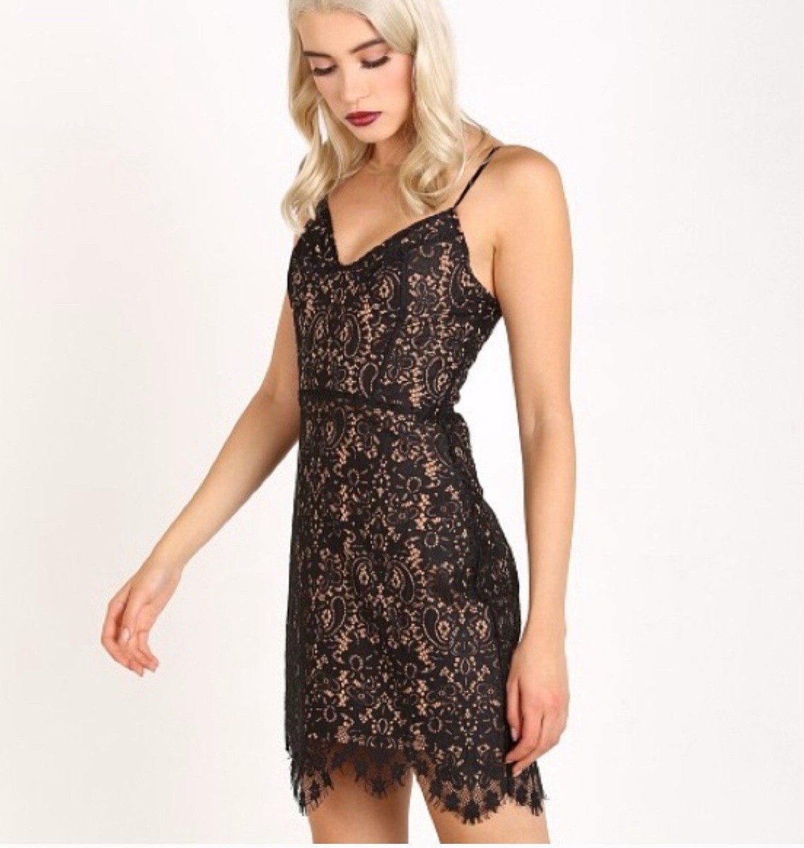 For Love & Lemons Vika Mini Dress Black Lace Slip size Small | eBay For Love & Lemons Vika Mini Dress Black Lace Slip size Small | eBay
