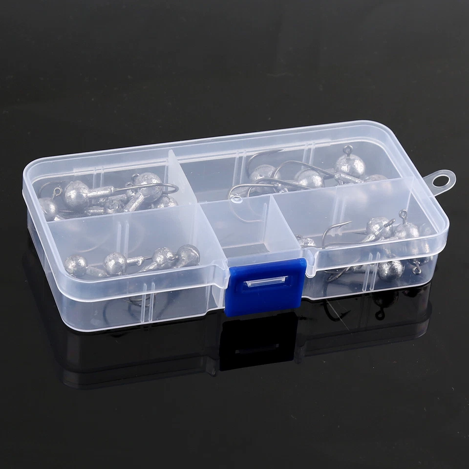 20Pcs/Box  Jig Heads Bottom Soft Lure Hook Freshwater Saltwater Fishing Mix Size - Image 4 of 4