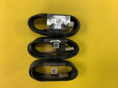 Lot 3x OEM Samsung Fast Charge Black USB Type C Cable for Galaxy S9 Plus Note 8 