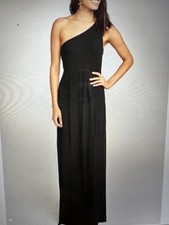 Show Me Your Mumu Eliza Black One Shoulder Maxi Dress ,Gown  , Size L With Tags