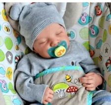 20" Reborn Baby lebensecht schlafen Vollsilikon Junge Neugeborene Puppe Weihnachtsgeschenk 17f