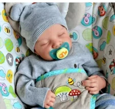 20''Reborn Baby Lifelike sleeping full silicone Boy Newborn doll Xmas Gift 17f