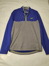 Nike Golf Tour Performance Dri Fit 1/4 zip Pullover Royal Blue Gray sz M