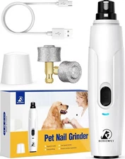 Pet Nail Grinder for Dogs - Upgraded Dog Nail Trimmers Super Quiet, 2 Speeds-NEW