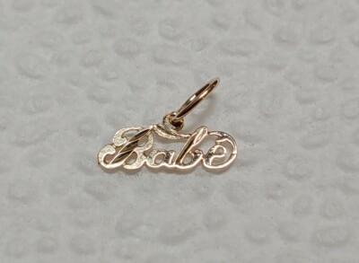 Neu 14k Gelbgold Babe Charm Anhänger 