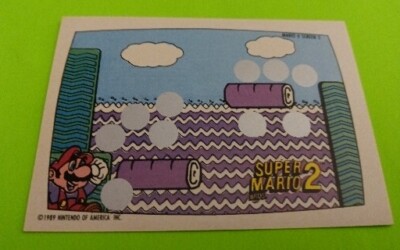 SUPER MARIO BROS 2 1989 Topps Nintendo Scratch-Off Screen 5 MINT