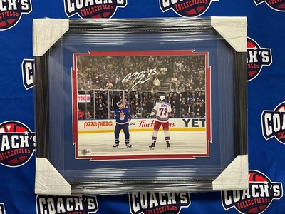 FRAMED Matt Rempe Autographed 11x14 Fight vs Ryan Reaves Photo (Beckett)