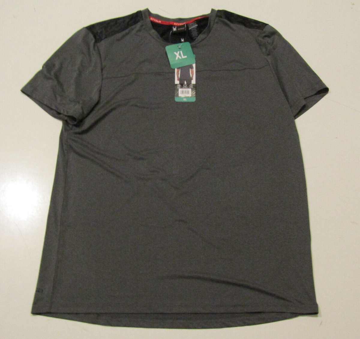 ［2本セットY］ SPYDER Active Gray Black Pattern Short Sleeve Shirt Moisture