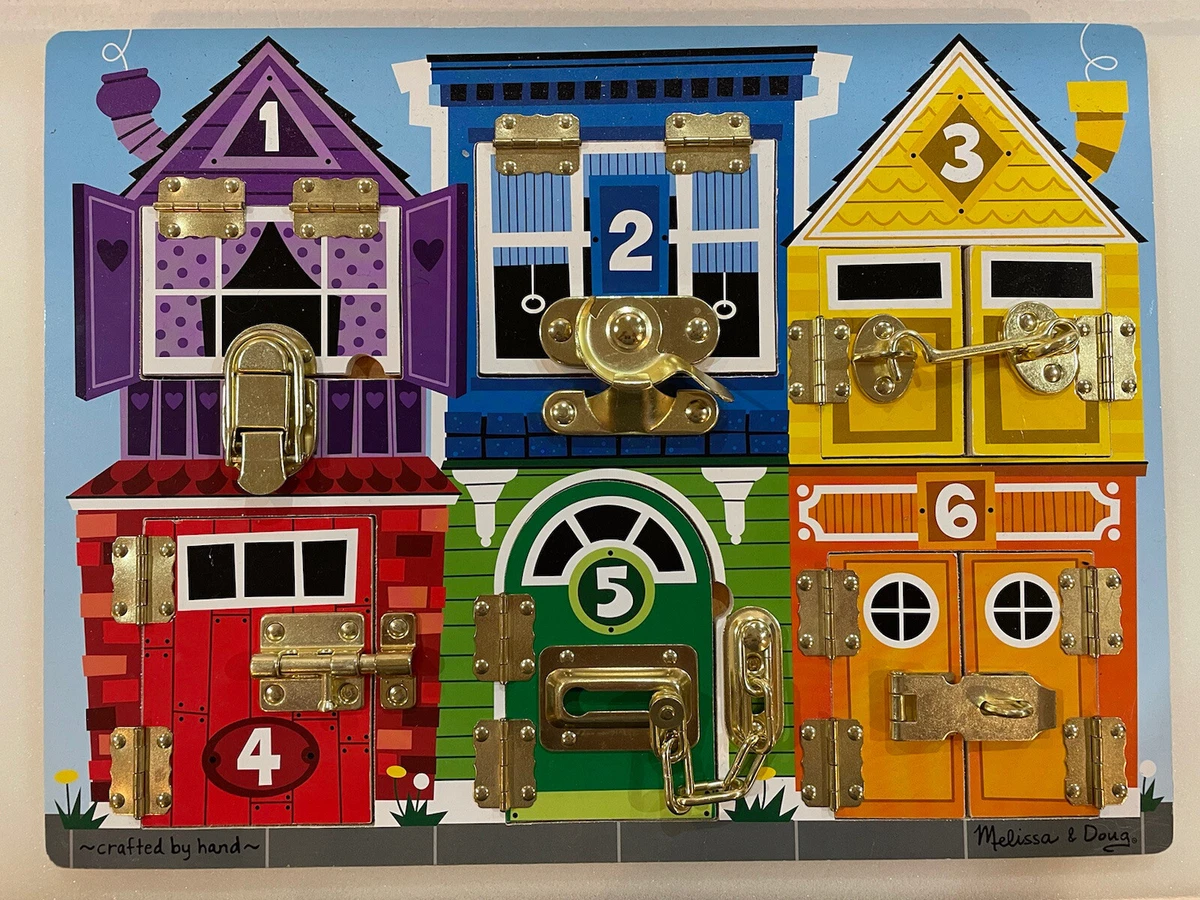 Melissa Doug Latches Board Play and Learn Colors Numbers and