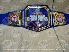 Texas Rangers World Series 2023 Champions Championship Belt Adult Size 2mm Brass