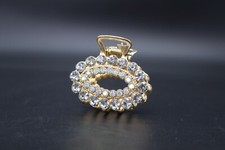 2 Pack Small mini rose gold double diamond hair claw clips with crystals Unique