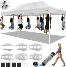 10x20 Pop up Canopy Heavy Duty Party Tent Outdoor Waterproof Commercial Gazebo、