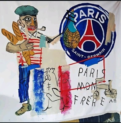 Paris PSG Gemälde MANÉ | ''Paris Mon Frère'' XXL Unikat 1/1 | PSG Art | 150x160cm