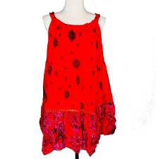 Free People Womens S Mini Dress Talk to Me Trapeze Bardot Boho New