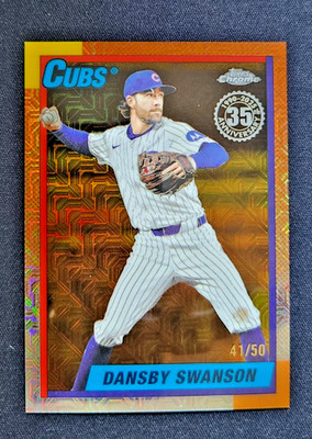 2025 Topps Update Series Dansby Swanson #U90C-78 Chrome Silver Pack Gold /50