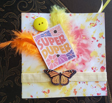 Handmade Scrapbook Junk Journal Album 6"x6" "SUPER DUPER" Theme