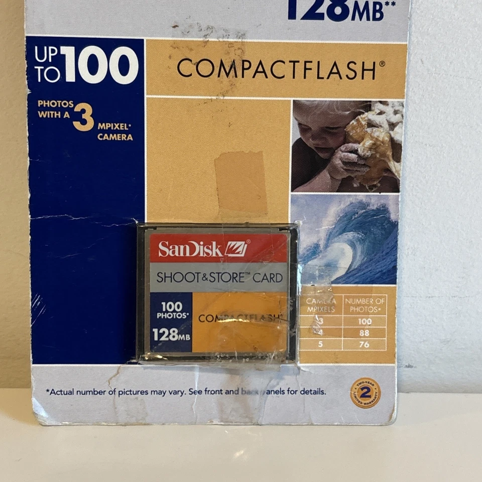 📸 Sandisk Shoot & Store CompactFlash Card 128MB – Open Box 2003 💾 - Image 4 of 4