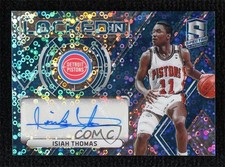 2017-18 Panini Spectra Locked In Neon Blue Prizm 2/49 Isiah Thomas Auto HOF 19m2