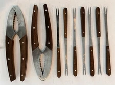 Kanetsune Seki Japan Rosewood  Stainless Steel Nut Cracker and Pick Set