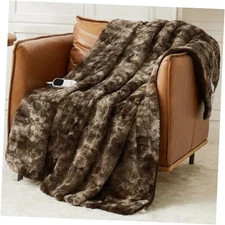  Heated Blanket Electric Throw - Heating Blanket Throw 50"x60" Chocolate Brown