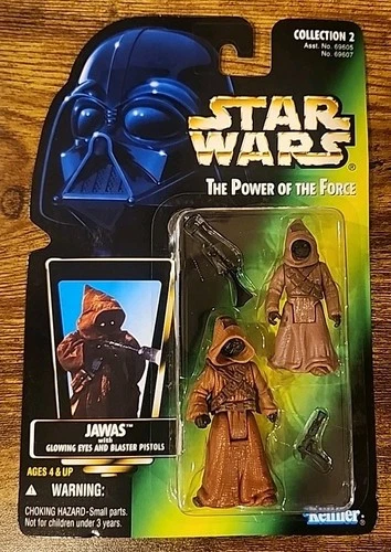 Kenner Star Wars Power of the Force jawas figures glowing eyes & blaster pistols