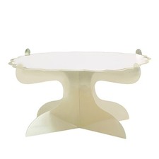 White & Gold Foil Cardboard Cake Stand 29cm