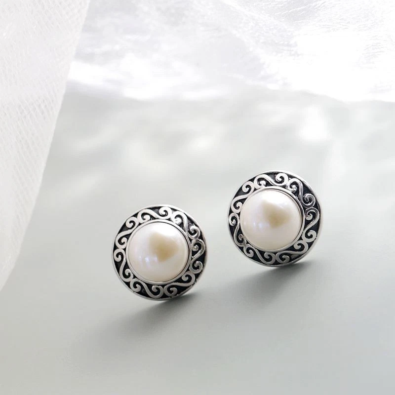 Orecchini di lusso perla in argento sterling | Acquisti Online su