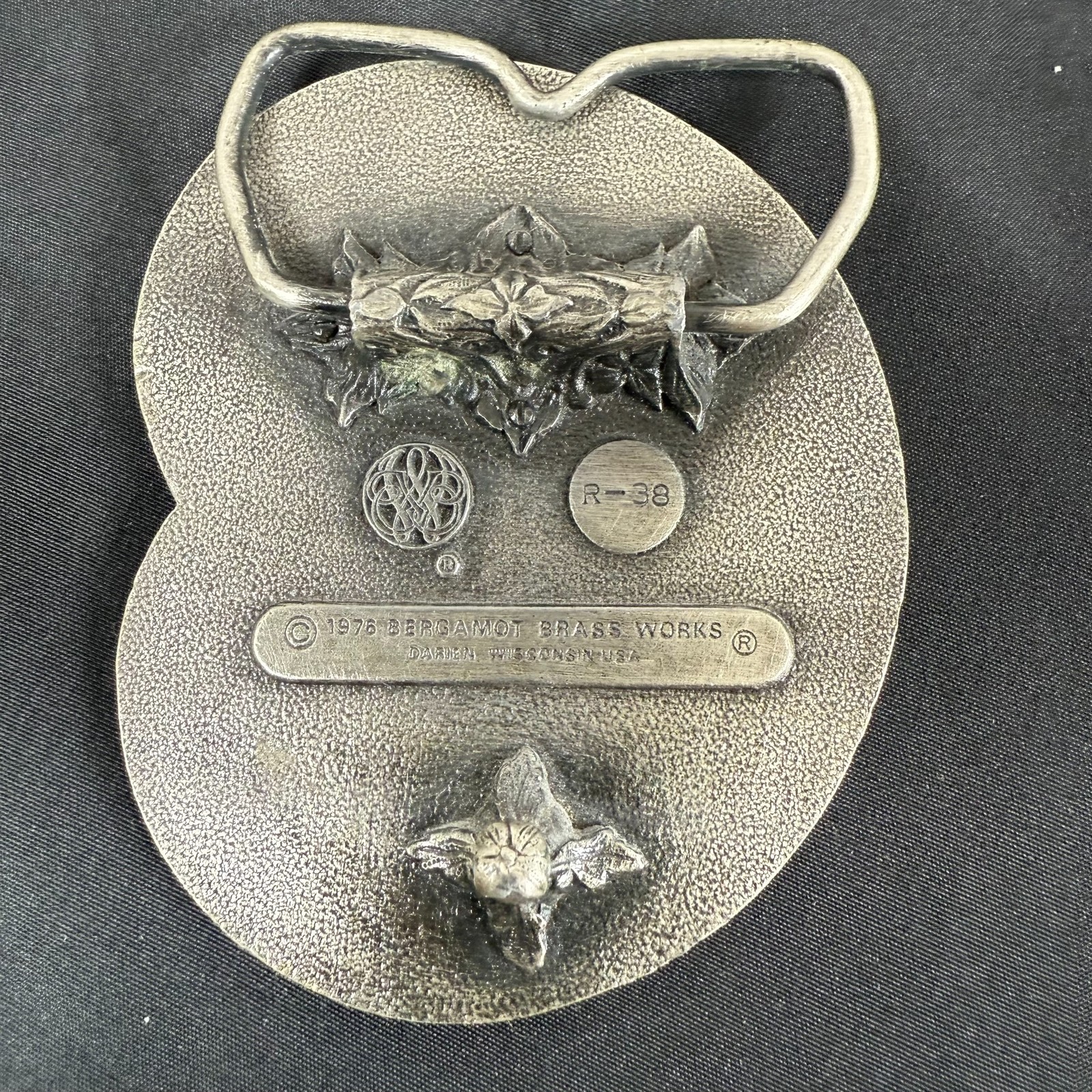 Vintage 1976 Bergamot Brass Works Do It In A Van Belt Buckle 3" Made In USA