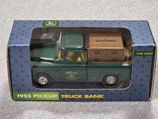 Vintage 1993 ERTL 1955 Pickup Truck Bank 1/25 Die-Cast Midland John Deere Chevy