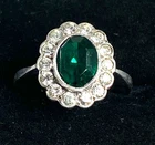 Stunning Vintage Silver 925 & 9Ct Gold Stone Set Ring Size M E863