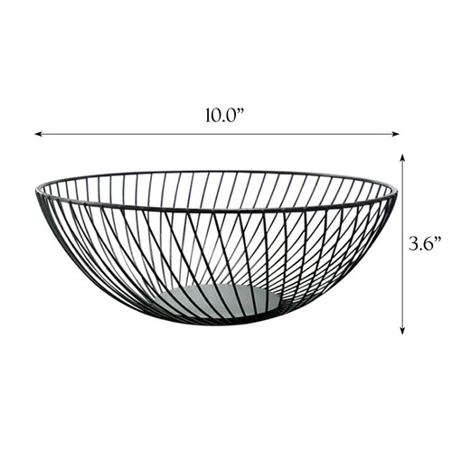 Black Wire Fruit Basket Fruit Bowl Kitchen Fruit Basket Stand Fruit Bowls for... - Afbeelding 2 van 6