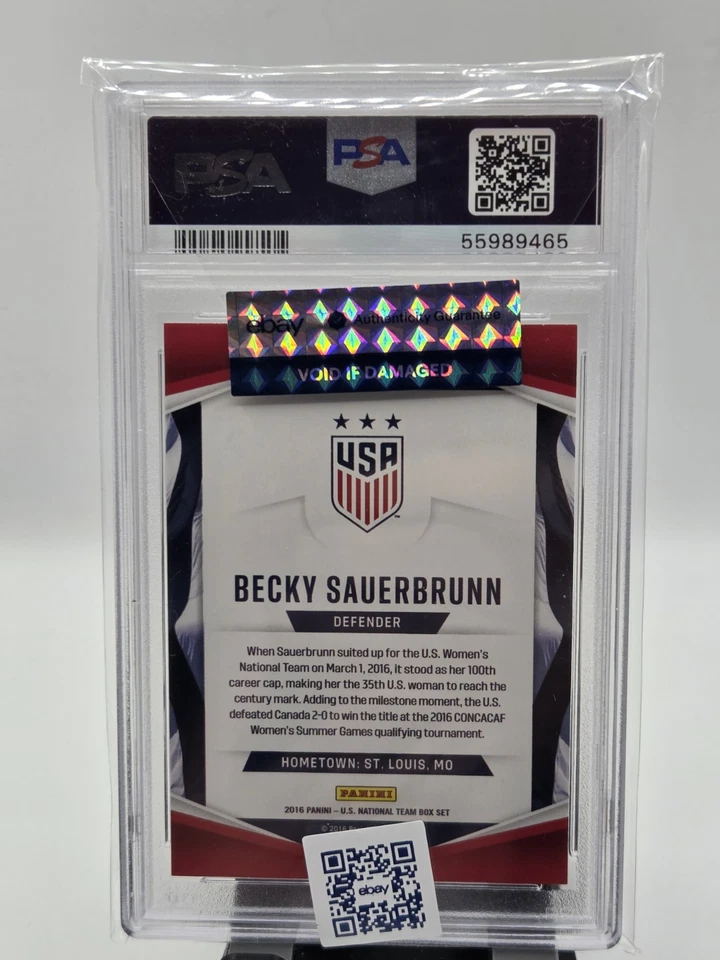 2016 Panini USA Soccer Holofoil #6 Becky Sauerbrunn - PSA 10 free s/h - Image 2 of 2