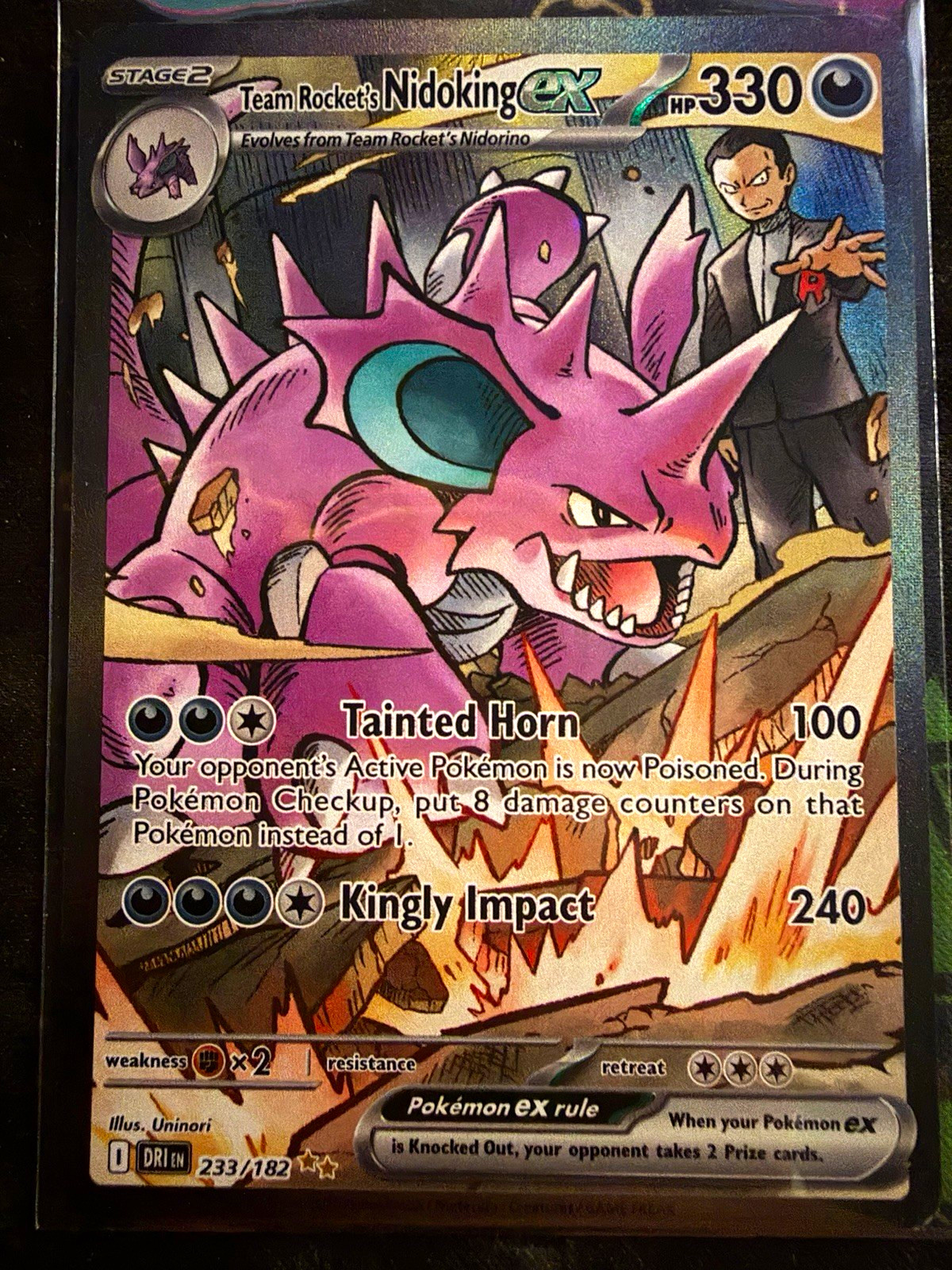 Team Rocket's Nidoking ex Sv10 Destined Rivals 233/182 SIR Full Art Holo ENG
