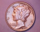 1930-S Mercury Head Silver Dime AU Cond.  *** 217-6AA