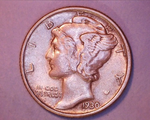 1930-S Mercury Head Silver Dime AU Cond.  *** 217-6AA